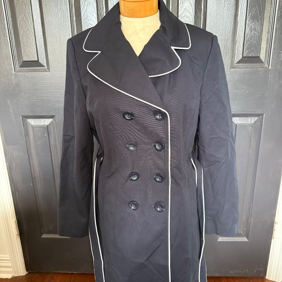 NWOT ANN TAYLOR Blue Double Breasted Coat M - Picture 9 of 12